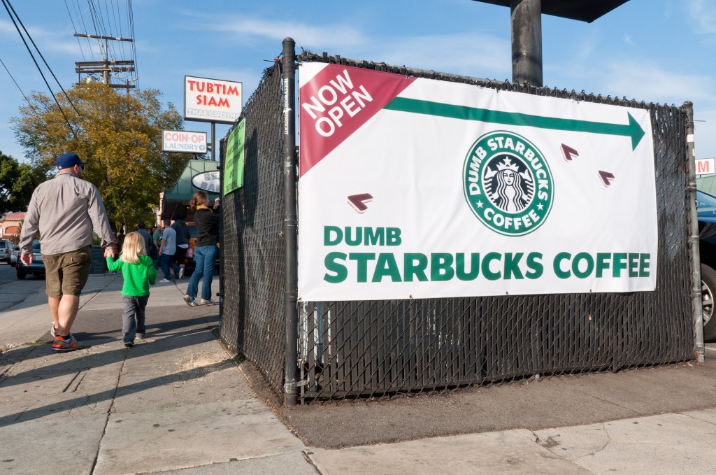 Dumb Starbucks Coffee: a parody store in LA.
