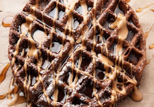 Dark Chocolate Waffles by I bake he shoots: an chocolate alternative for breakfast that's not overly sweet.
