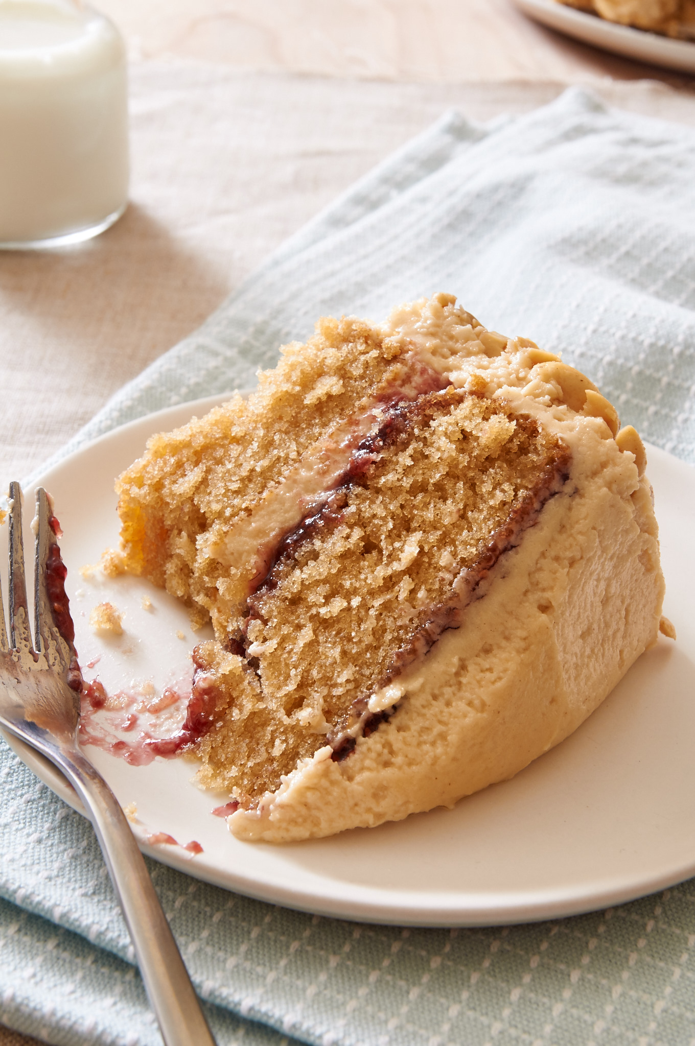 For your next birthday party serve this Peanut Butter & Jelly Cake. It's just like a pb&j sandwich but with frosting. What?! | ibakeheshoots.com