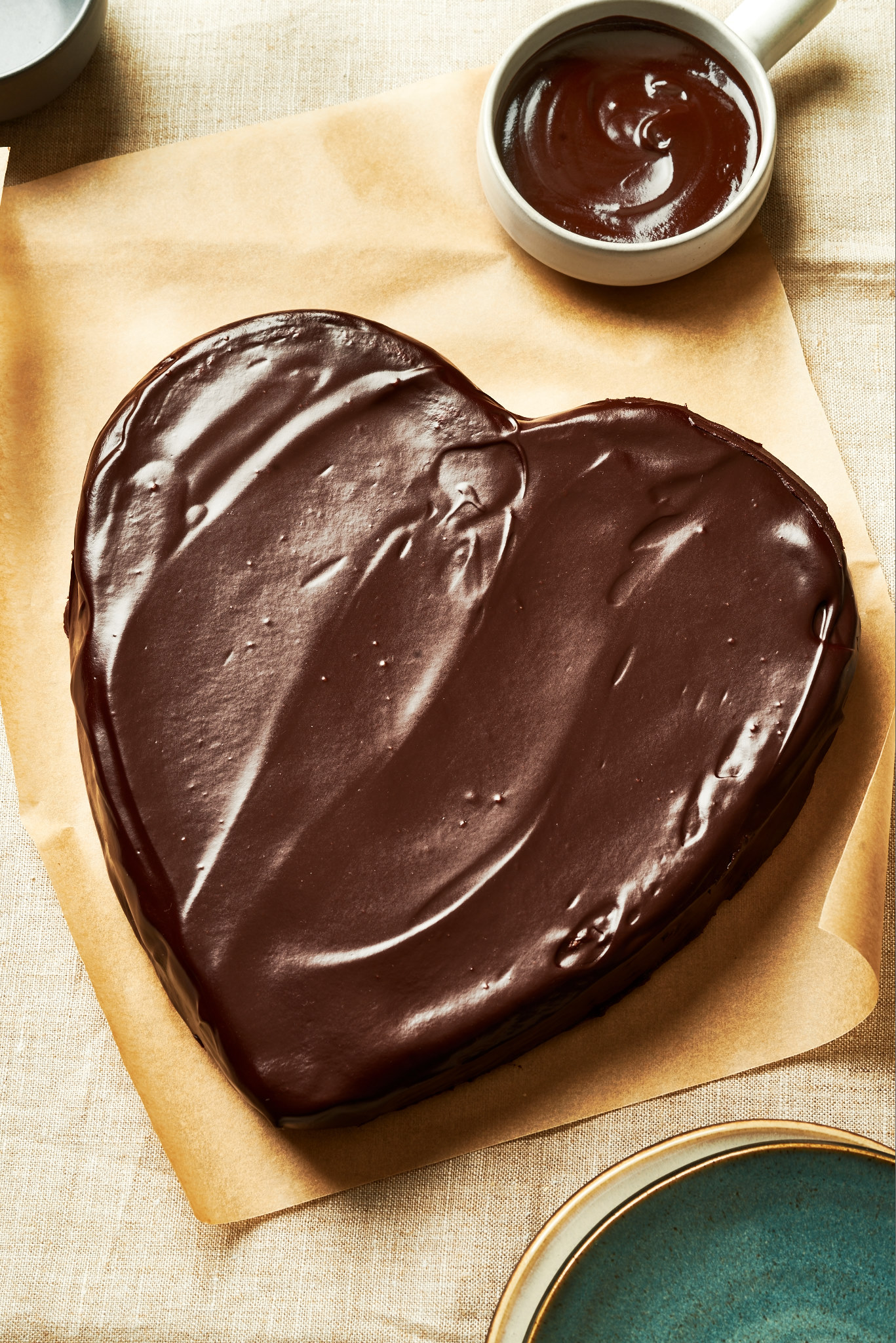 Dark Chocolate Heart Cake with a Red Wine Glaze